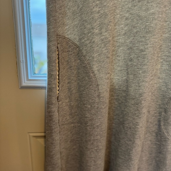 Anthropologie Women's Cloth & Stone Short Sleeve Gray Sweatshirt Tunic Dress L - Picture 5 of 12